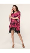 Simone Pink Tie Dye Tasseled Beach Dress