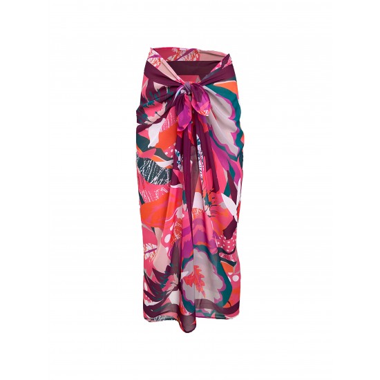  Emily Multi Color İpek Şifon Pareo