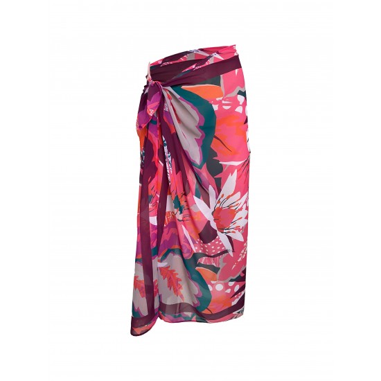  Emily Multi Color İpek Şifon Pareo