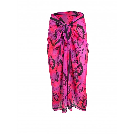  Emily Pink Snake İpek Şifon Pareo