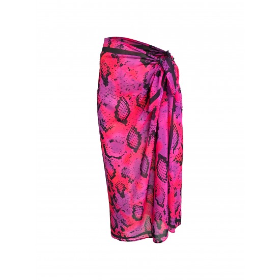  Emily Pink Snake İpek Şifon Pareo