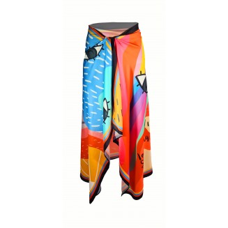 Rainbow Patterned Multi-Colored - Non-Invisible Shiny Fabric - 95*145 cm