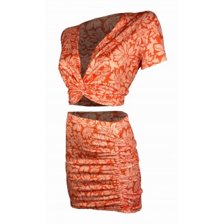 FIONA-Orange Pattern Double Suit