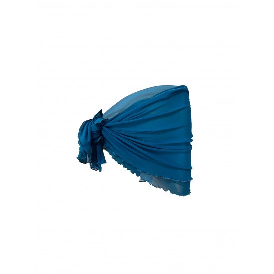 Mia Blue Double Layer Short Tulle Pareo