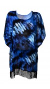 Simone Blue Tie Dye Tasseled Beach Dress