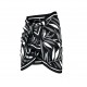 Mercan Yaprak Desen Siyah/beyaz Saten Pareo (İÇ GÖSTERMEZ) 50*145 Cm